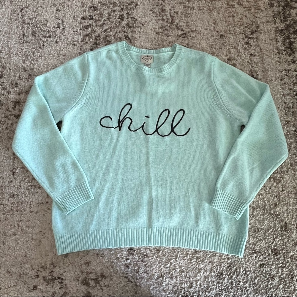 St John’s Bay Chill Mint Green Crewneck Pullover Knit Sweater size XXL